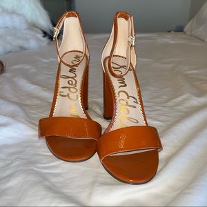 NEW, SALE! 50% Off! Sam Edelman Patent Brown Leather Heels